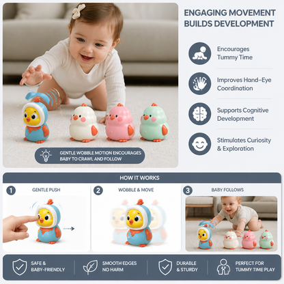Wobbling Chicken Tummy-Time Toy