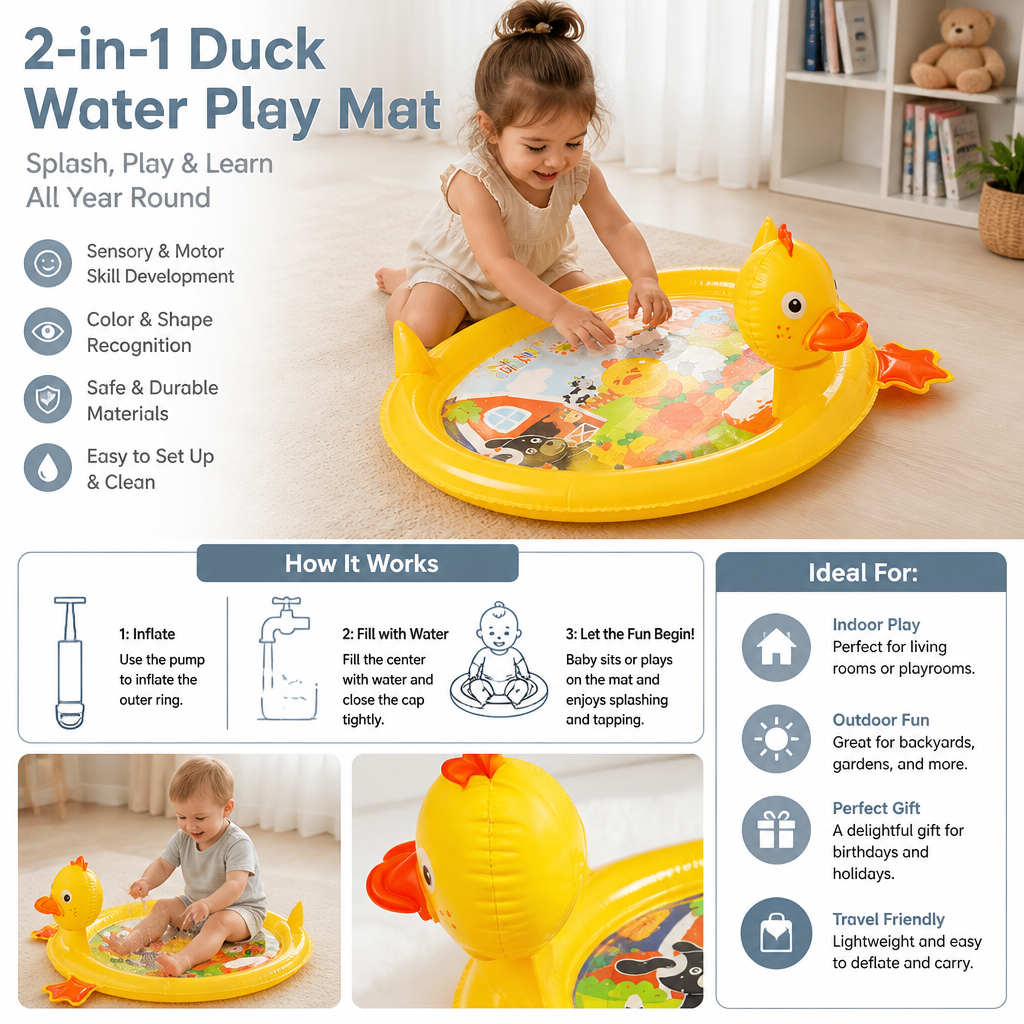 2-in-1 Duck Water Play Mat