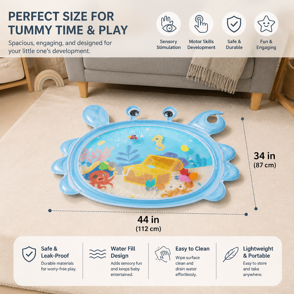 2in1 Interactive Tummy Time Toy & Play Mat