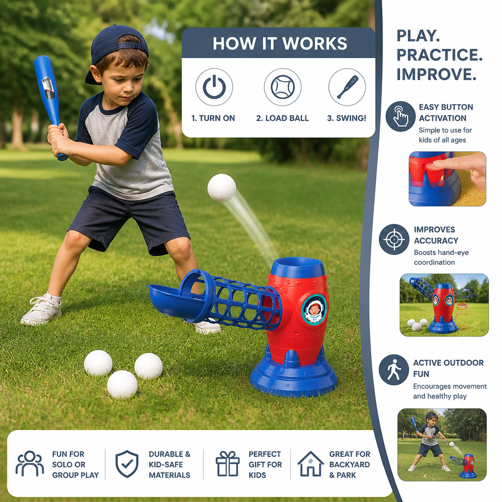 Kids Electronic Baseball Pitching Machine