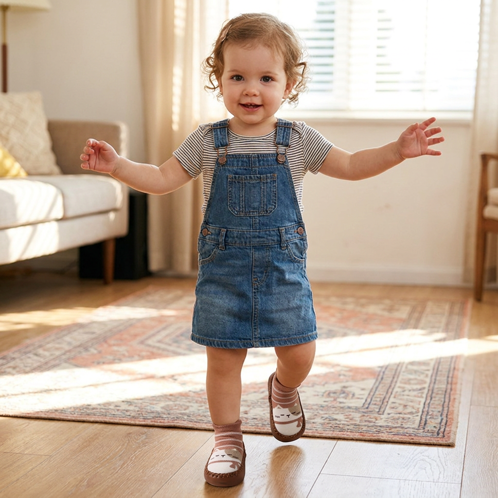Baby Breathable Sock Shoes – Non-Slip Soft Sole Walking Socks for Infants & Toddlers