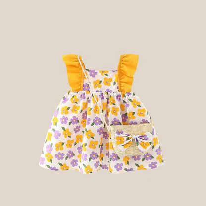 Sunny Bloom Dress Set & Bag