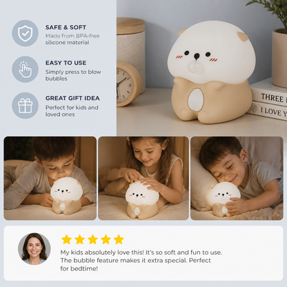 Adorable Bubble-Blowing Otter Silicone Night Lamp