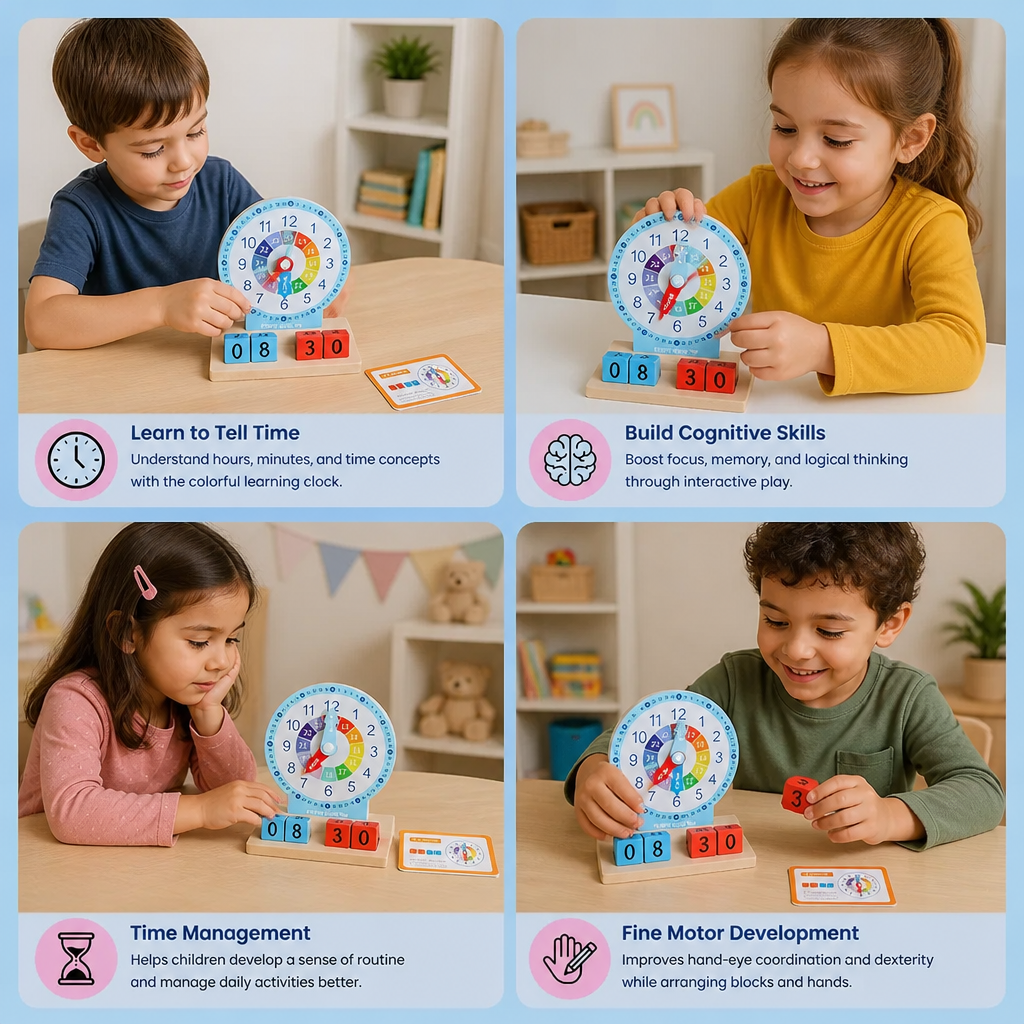 Educational Montessori Clock & Time Learning Toy