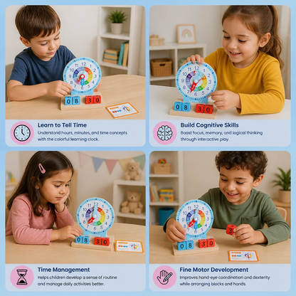 Educational Montessori Clock & Time Learning Toy
