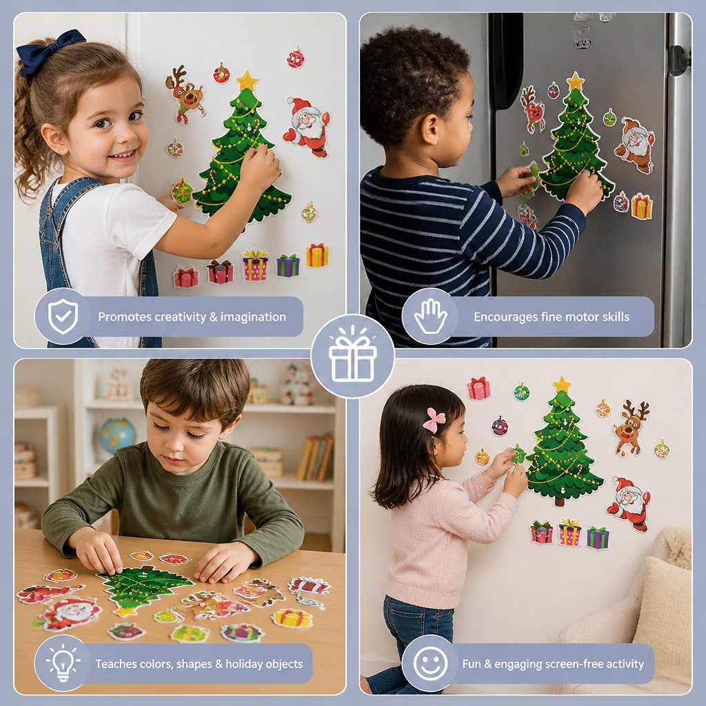 Festive Montessori Magnetic Sticker Set for Personal Decoration