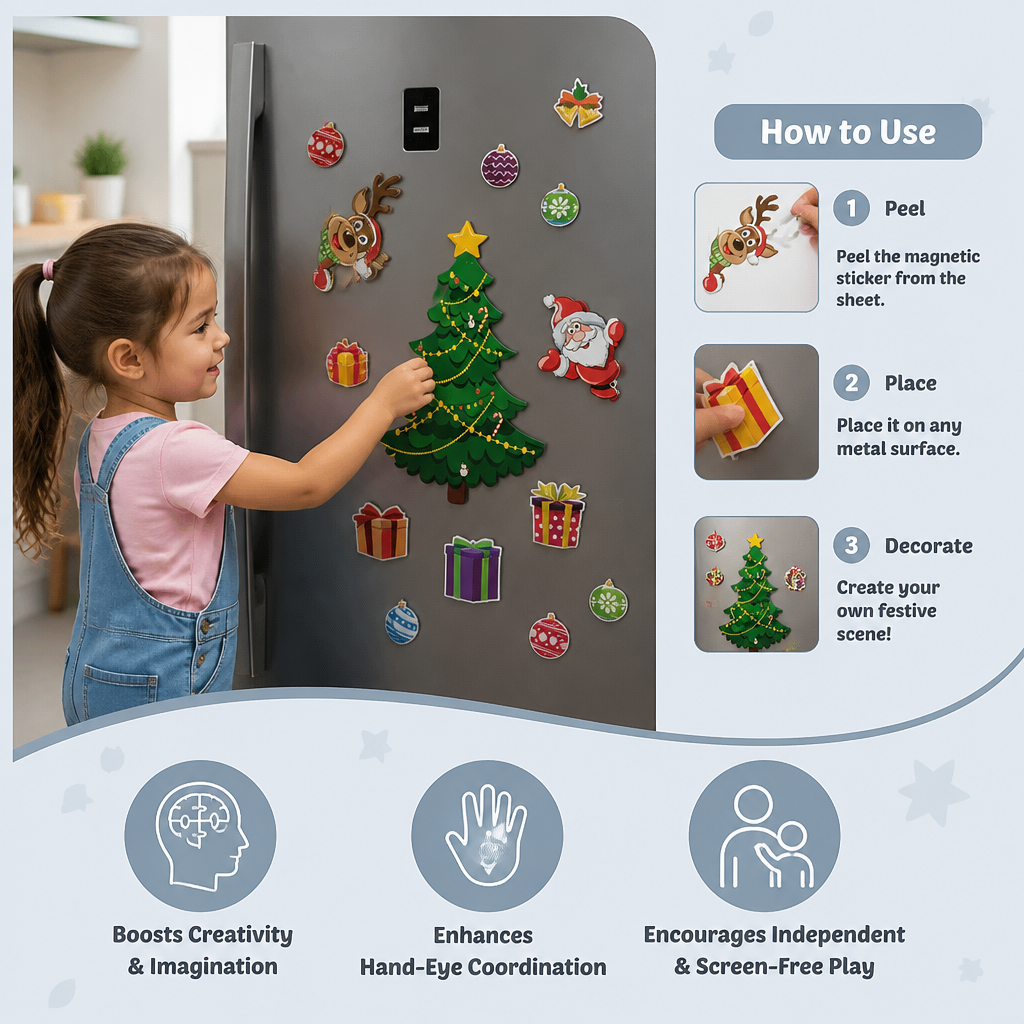 Festive Montessori Magnetic Sticker Set for Personal Decoration
