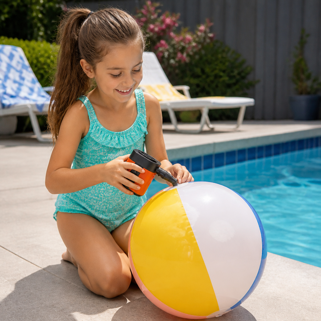 Portable Mini Air Pump with LED Light – Fast Inflate & Deflate