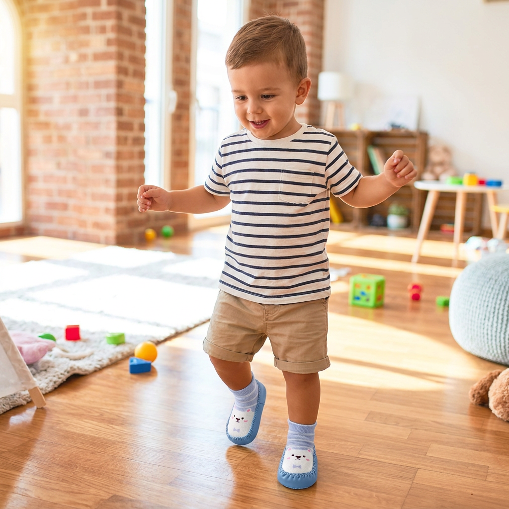 Baby Breathable Sock Shoes – Non-Slip Soft Sole Walking Socks for Infants & Toddlers