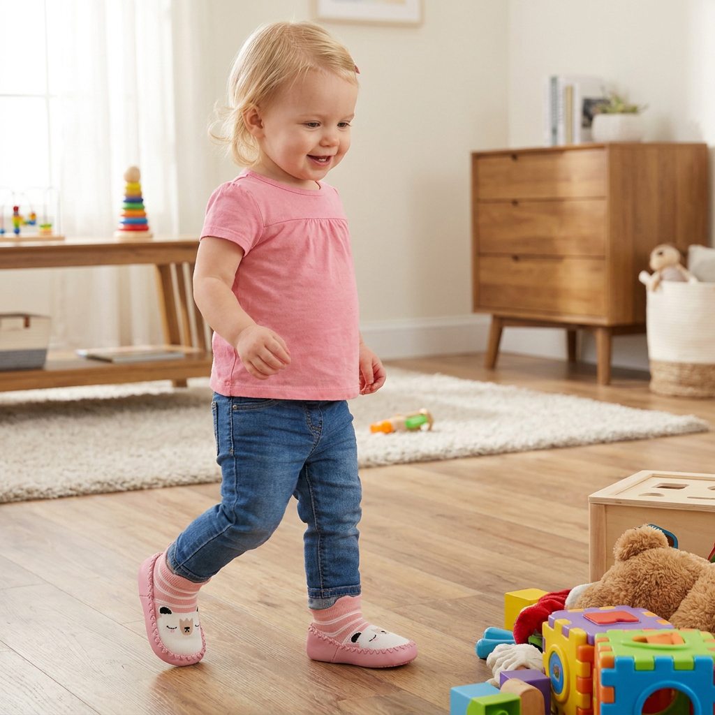 Baby Breathable Sock Shoes – Non-Slip Soft Sole Walking Socks for Infants & Toddlers