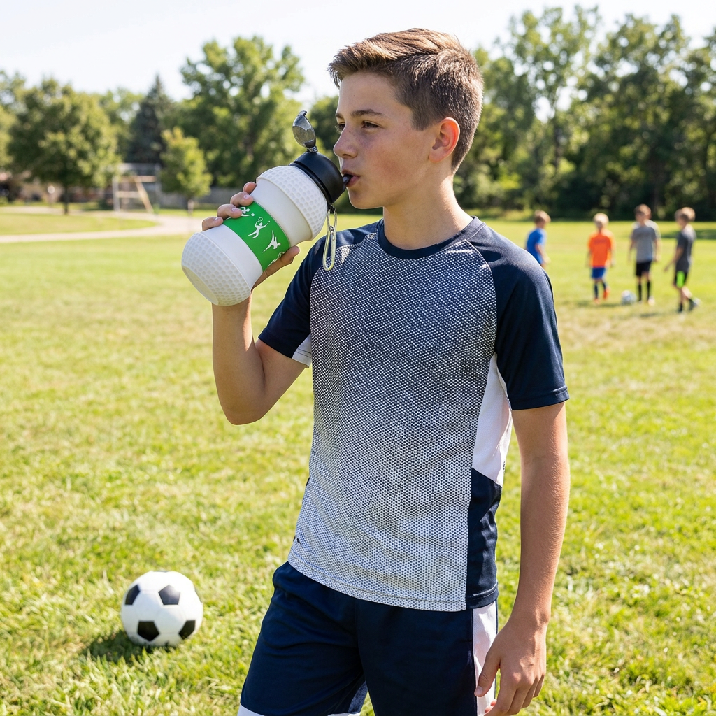 Foldable & Durable Silicone Football Water Bottle
