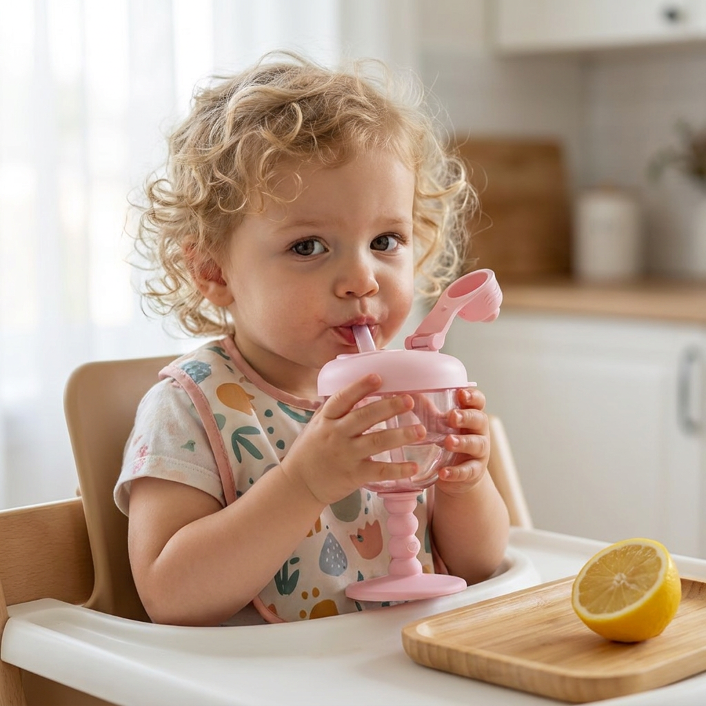 Spill-Proof Baby Straw Training Cup