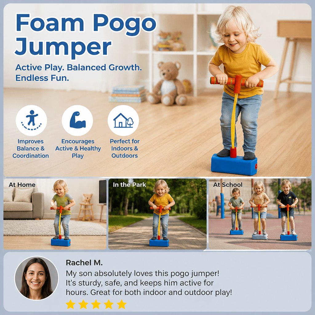 Foam children's pogo jumpers – jumping toys for indoors and outdoors
