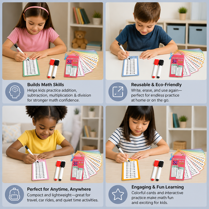 Reusable Math Flash Cards for Kids