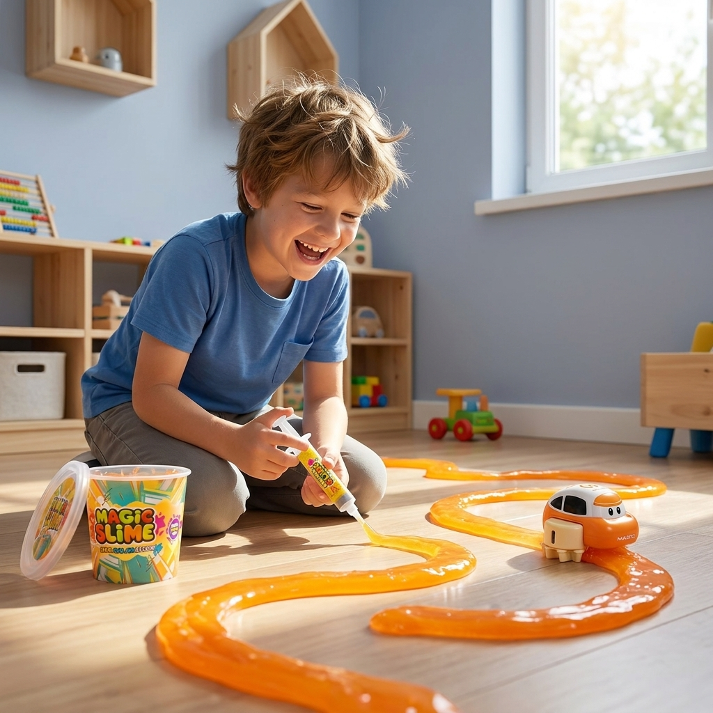 Magic Slime Race Track Set – DIY Electric Car Adventure
