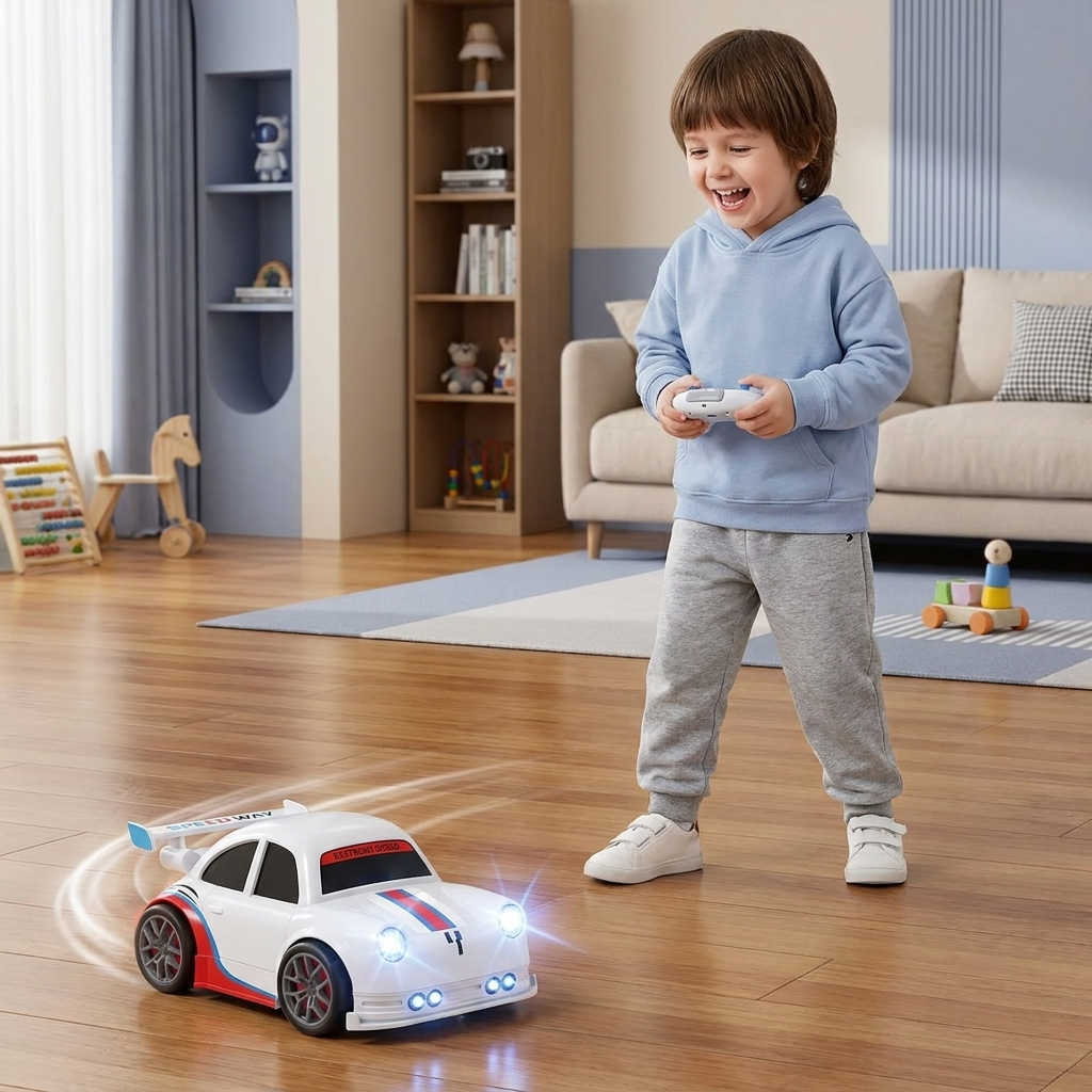 RC Racing Drift Car for Kids - Remote Control with Sensor Lights & Sound