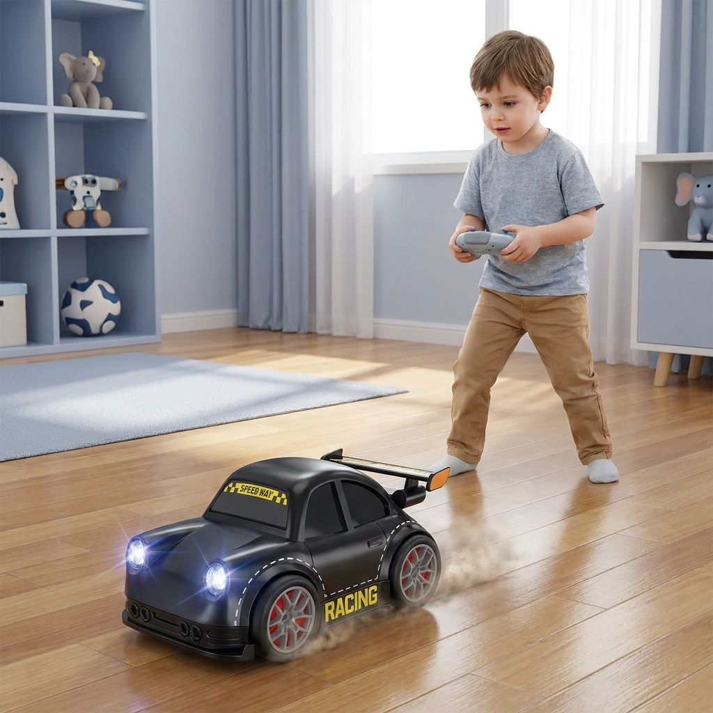 RC Racing Drift Car for Kids - Remote Control with Sensor Lights & Sound