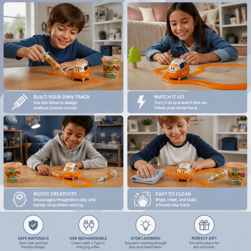 Magic Slime Race Track Set – DIY Electric Car Adventure