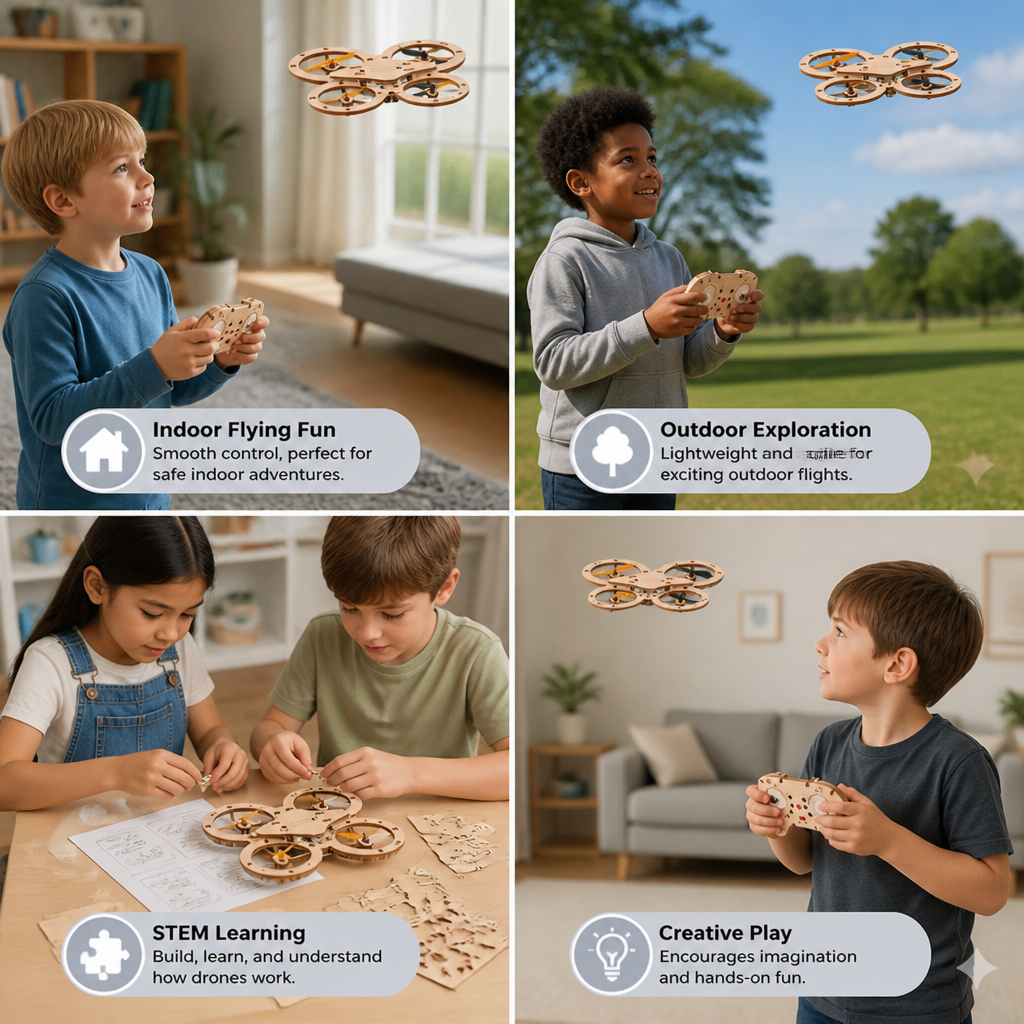 DIY Wooden RC Quadcopter Kit – Build Your Own Flying Adventure