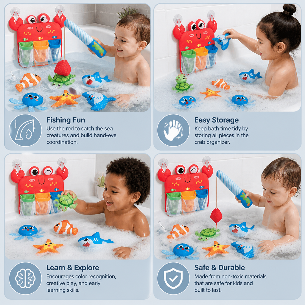 Montessori Magnetic Fishing Bath Toy Set