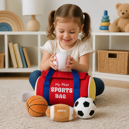 My First Sports Plush Bag – Soft Baby Play Set