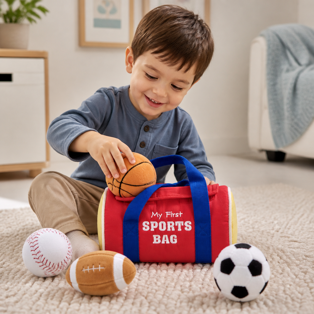 My First Sports Plush Bag – Soft Baby Play Set