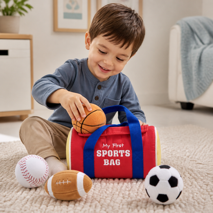 My First Sports Plush Bag – Soft Baby Play Set