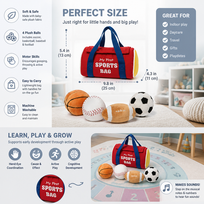 My First Sports Plush Bag – Soft Baby Play Set