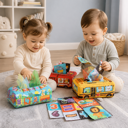 Montessori Magic Tissue Box – Sensory Learning Toy for Babies