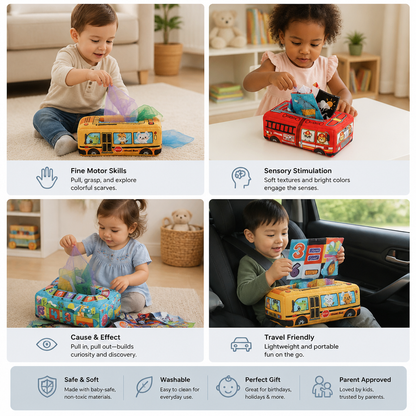 Montessori Magic Tissue Box – Sensory Learning Toy for Babies