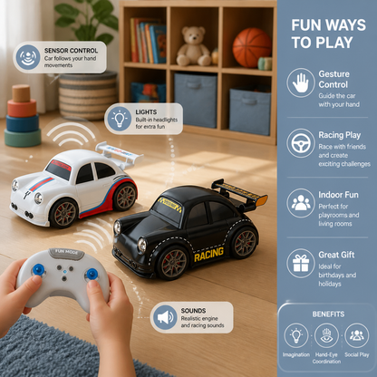 RC Racing Drift Car for Kids - Remote Control with Sensor Lights & Sound