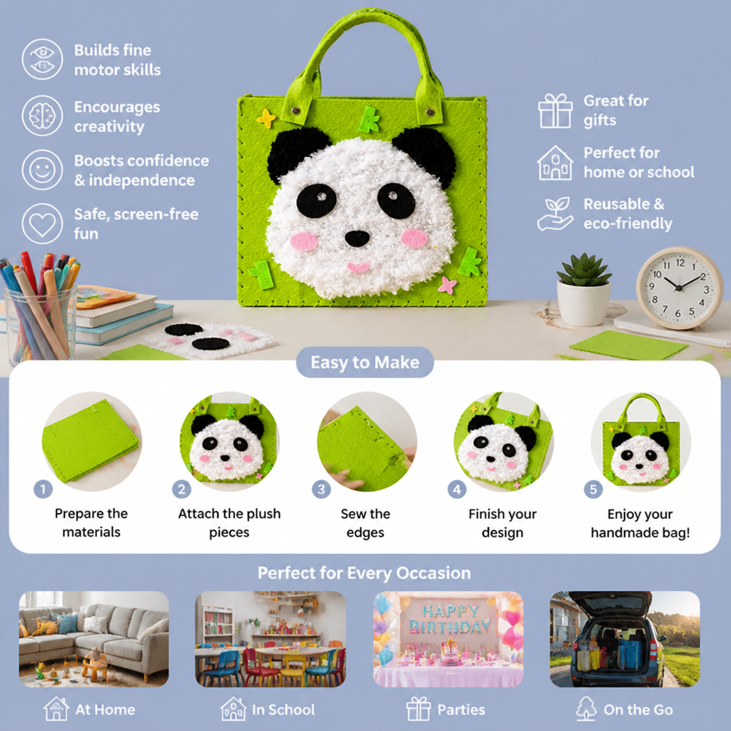 Kids DIY Plush Tote Bag Craft Kit
