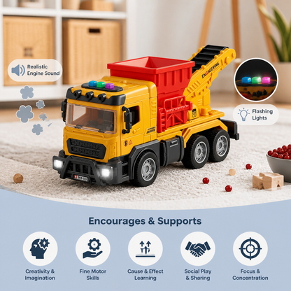 Construction Dump Truck Toy with Lights & Sounds