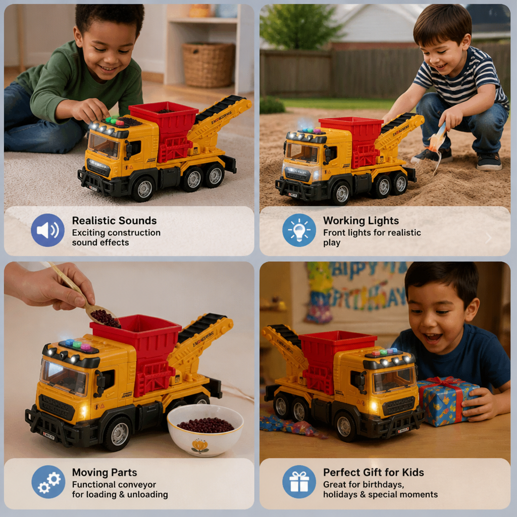 Construction Dump Truck Toy with Lights & Sounds