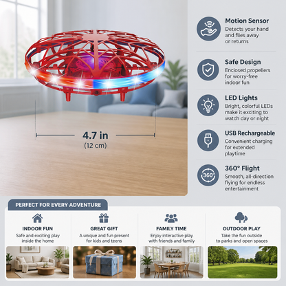 Motion-Sensing LED UFO Flying Drone