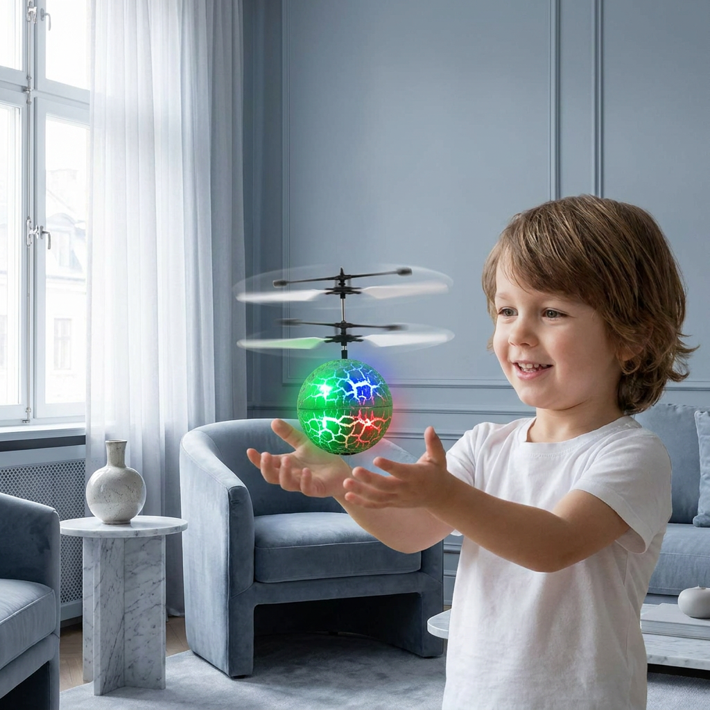 Hand-Controlled Flying LED Ball Drone for Kids