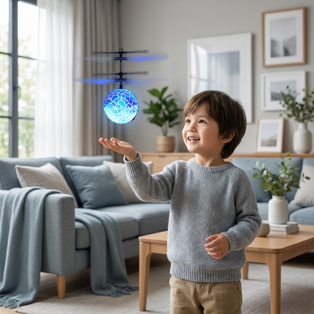 Hand-Controlled Flying LED Ball Drone for Kids