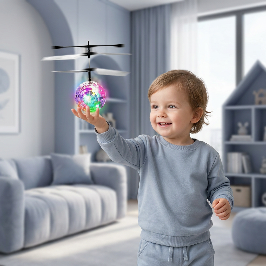 Hand-Controlled Flying LED Ball Drone for Kids