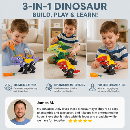 Dinosaur Screw Set with Suction Cup Cannon