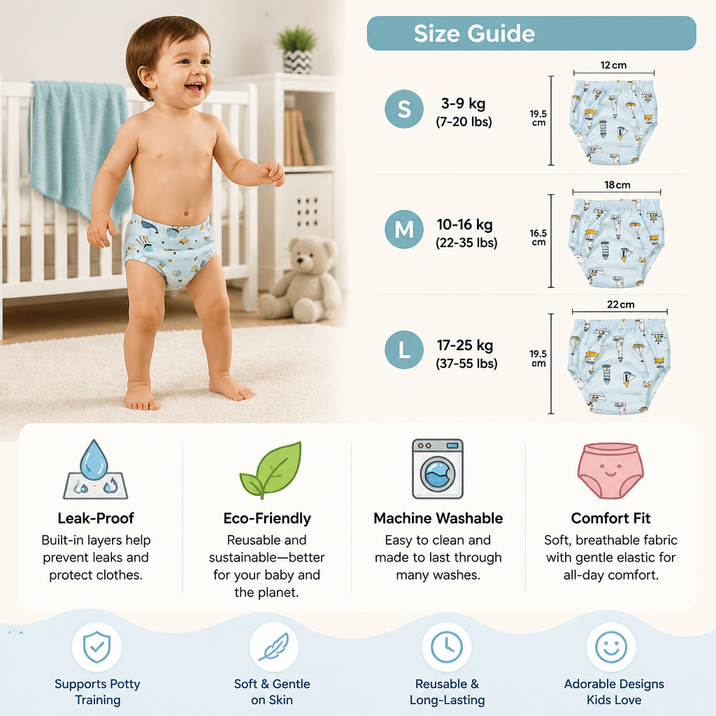 Reusable Training diapers for children - potty training made easy!