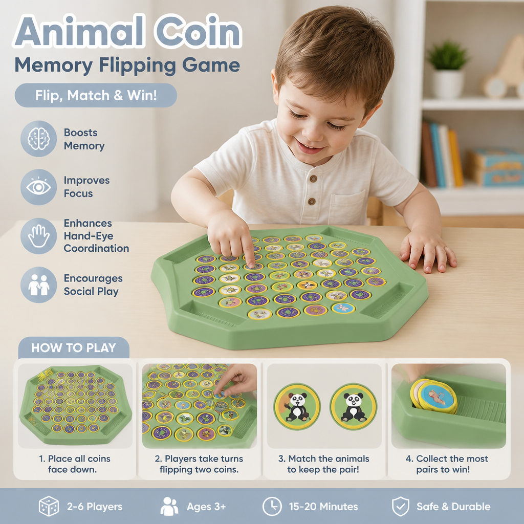 Animal Coin Memory Flipping Game