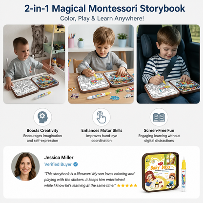 2-in-1 Magical Montessori Story Book for Drawing and Playing