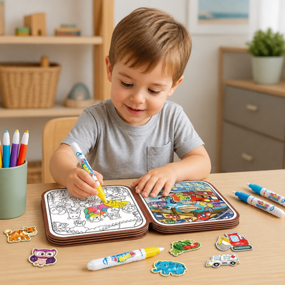 2-in-1 Magical Montessori Story Book for Drawing and Playing
