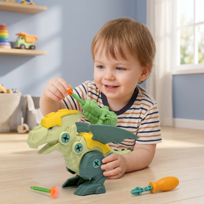 Dinosaur Screw Set with Suction Cup Cannon
