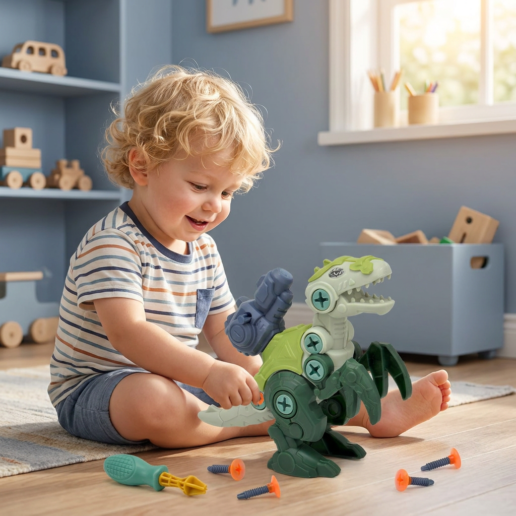Dinosaur Screw Set with Suction Cup Cannon