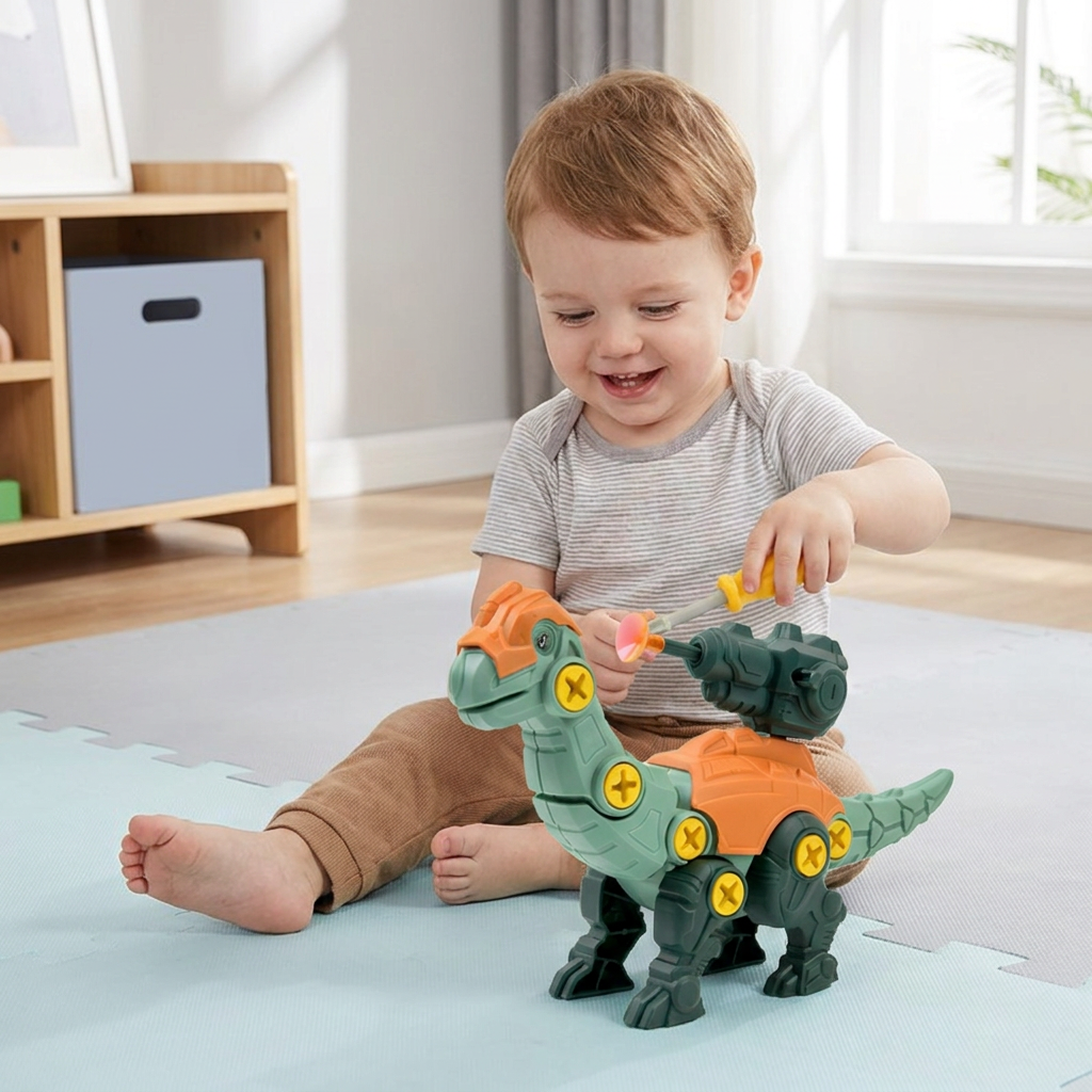Dinosaur Screw Set with Suction Cup Cannon