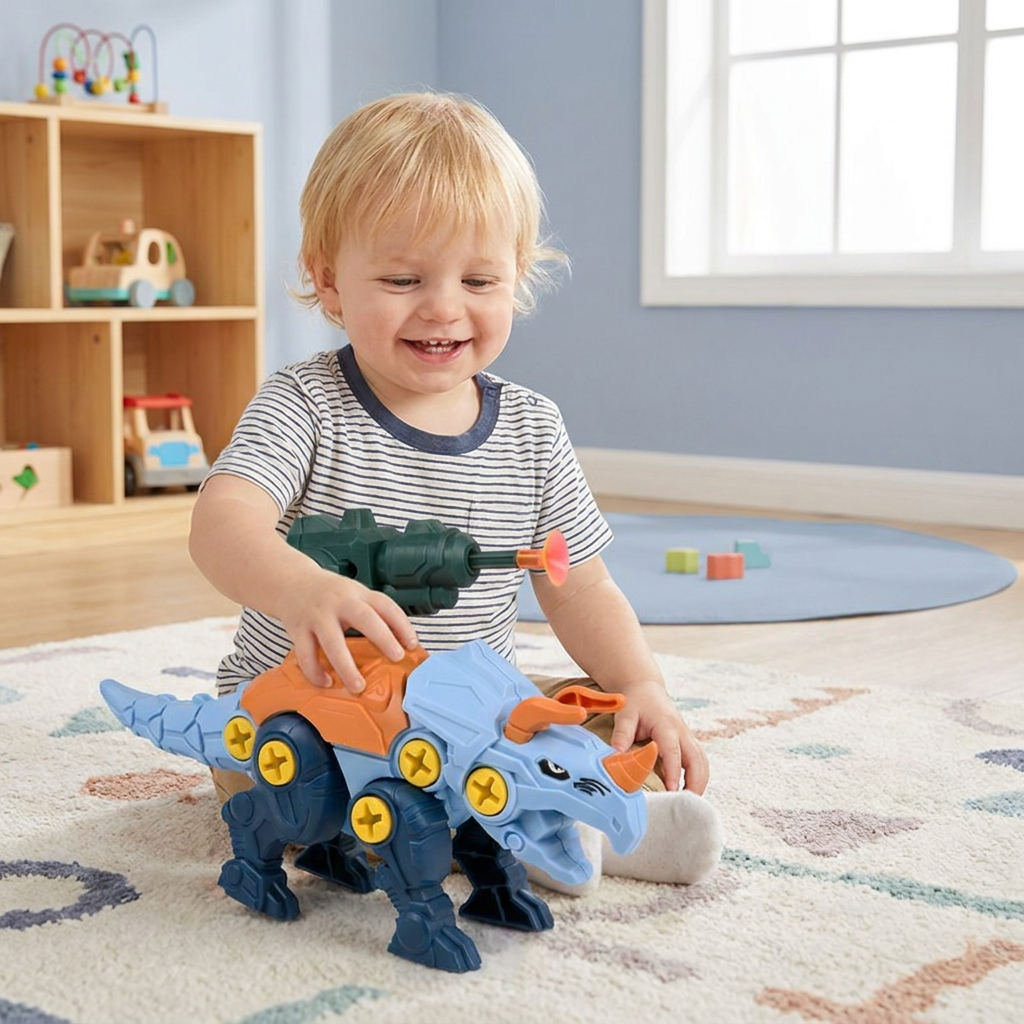 Dinosaur Screw Set with Suction Cup Cannon