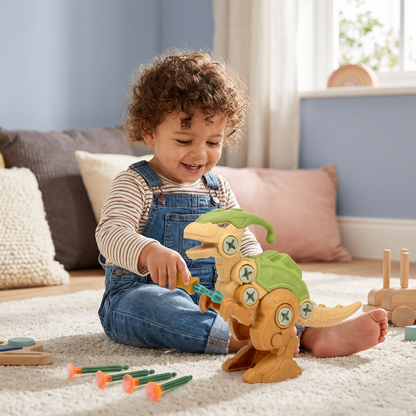 Dinosaur Screw Set with Suction Cup Cannon