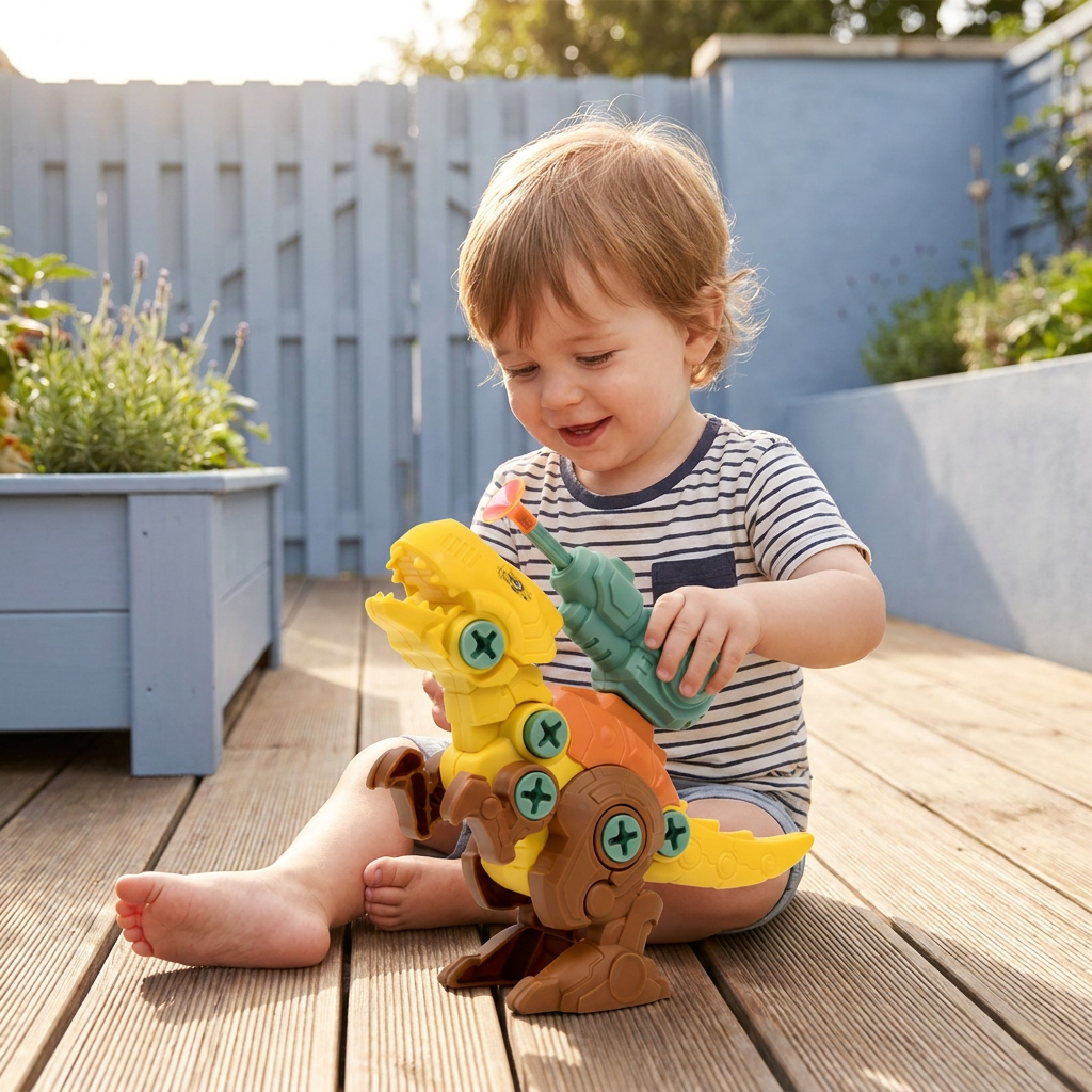 Dinosaur Screw Set with Suction Cup Cannon