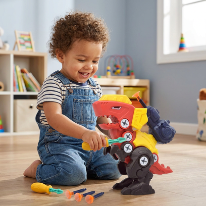 Dinosaur Screw Set with Suction Cup Cannon